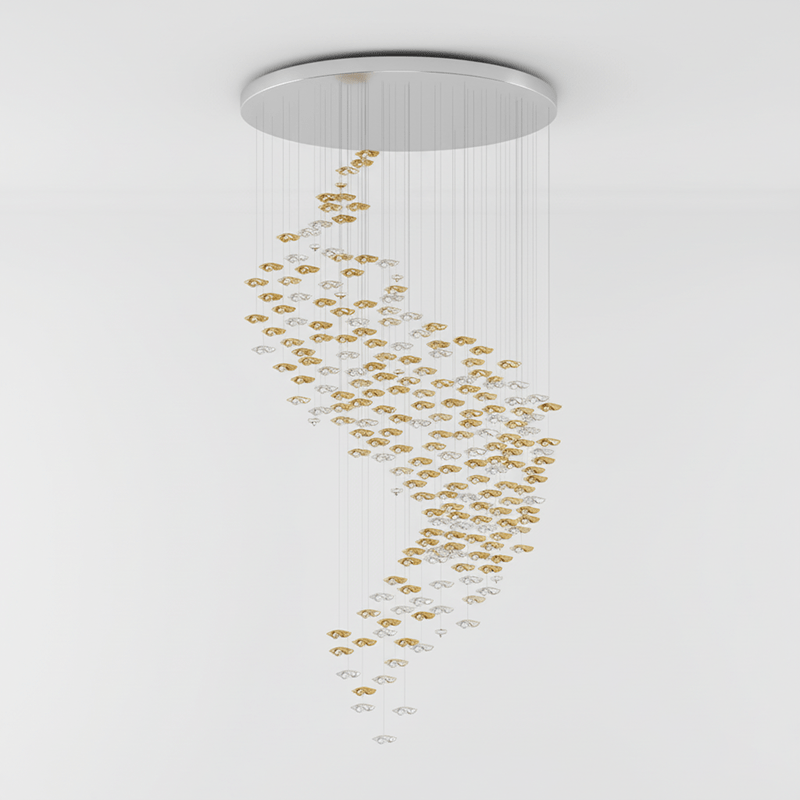 Tidal Art Glass Chandelier – Ambient Illumination in Luxury Interior Setting View 24