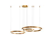 Ring LED Curated Optical Acrylic Chandelier – unlit natural material contrast #1