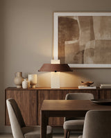 Geo Curated Finished Iron Table Lamp – handcrafted surface texture