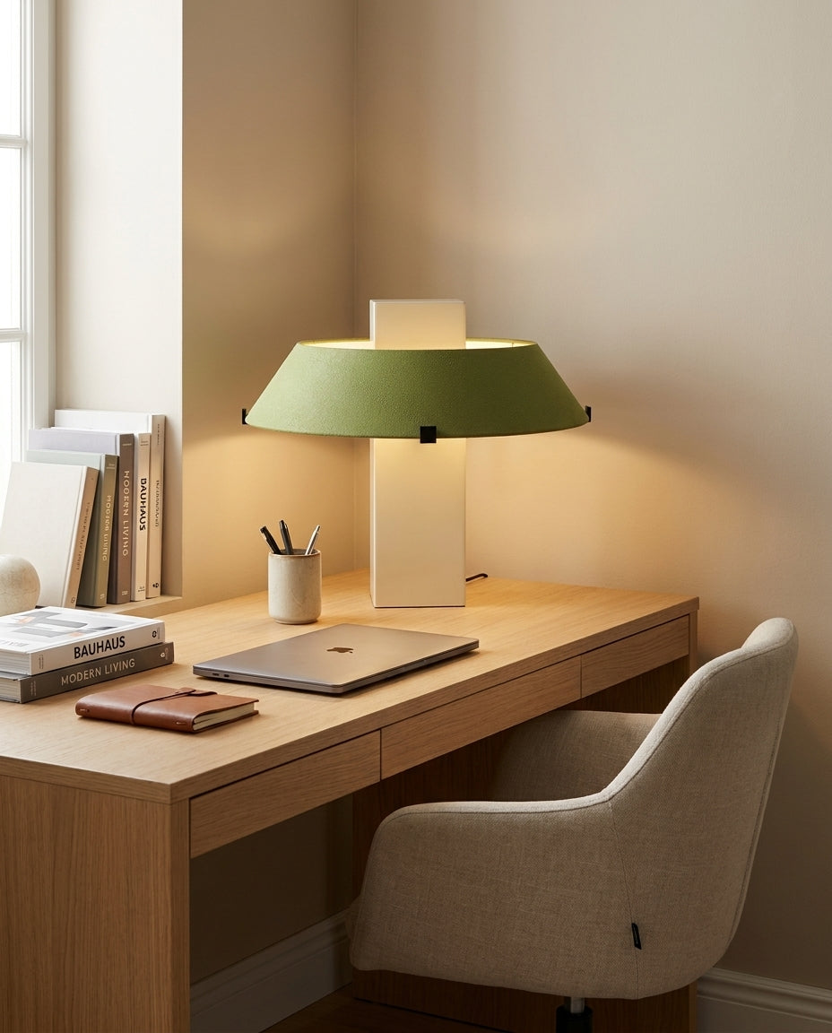 Geo Curated Finished Iron Table Lamp installed in residential dining space