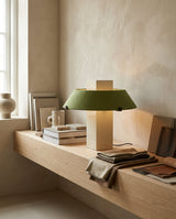 Geo Curated Finished Iron Table Lamp – unlit natural material contrast