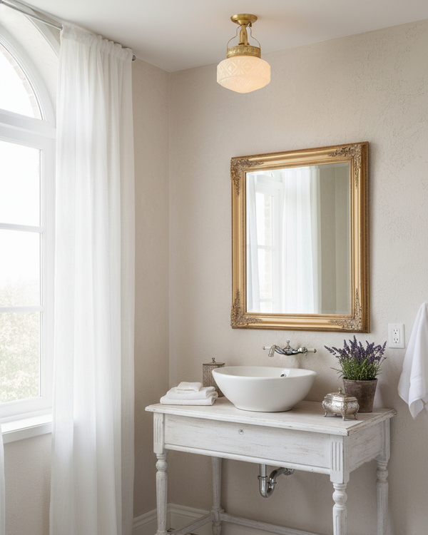 Gilded Prism Curated Mouth-Blown Frosted Glass F