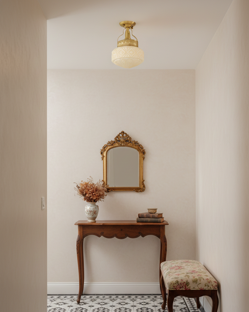 Gilded Prism Curated Mouth-Blown Frosted Glass F – dimensional scale reference