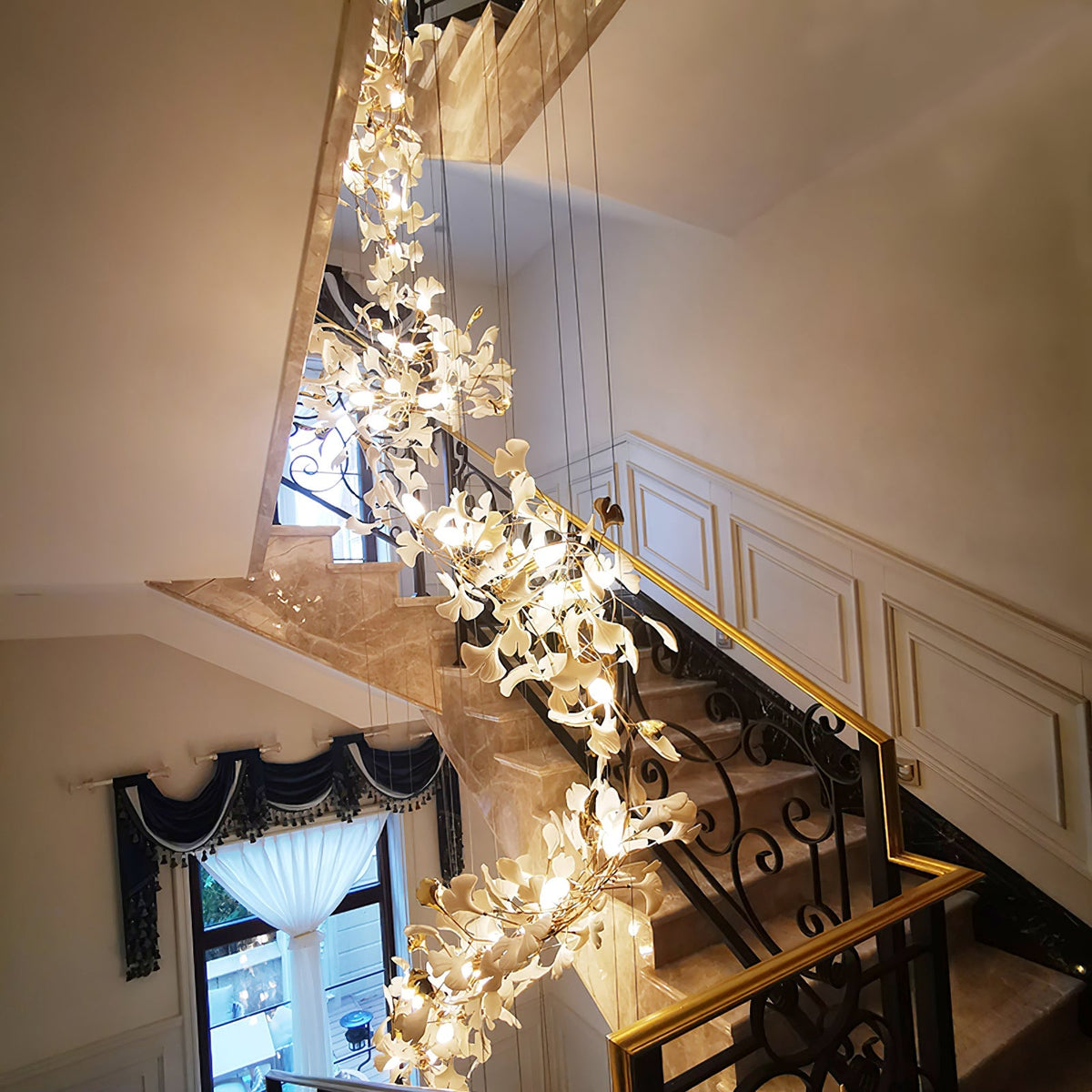 Gingko Leaves Curated Hand-Thrown Ceramic Chande warm illuminated room view