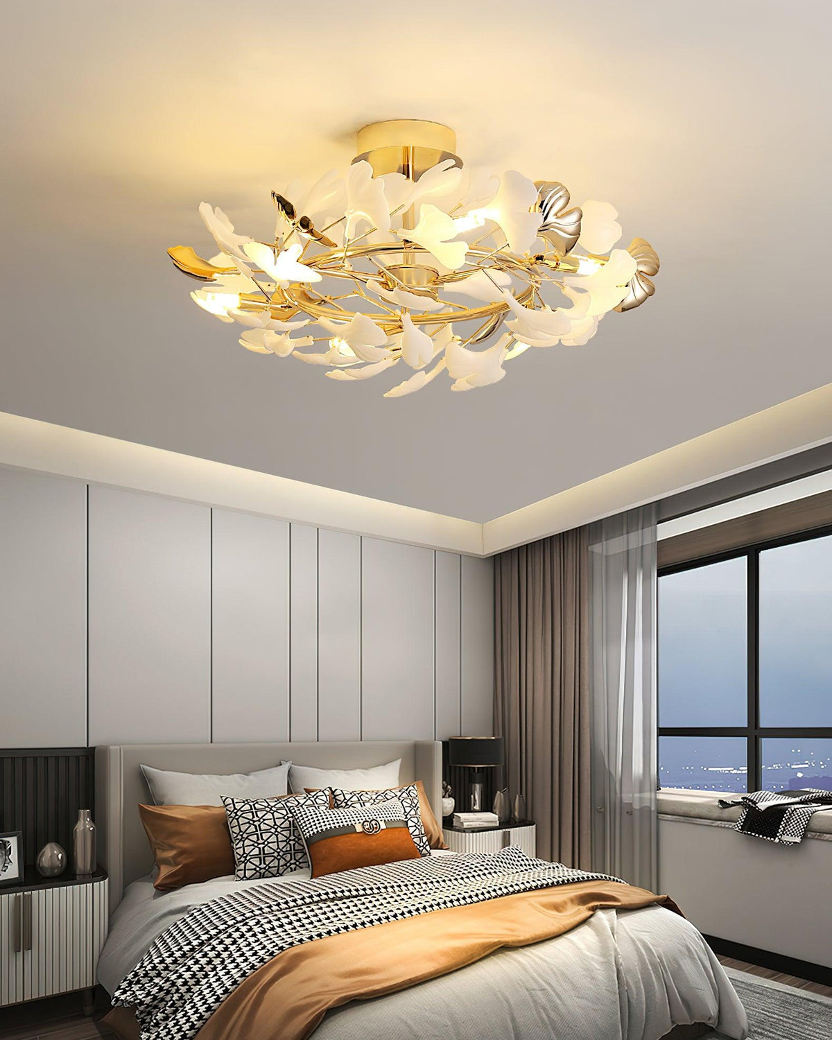 Gingko Rotating Flush Mount – Ambient Illumination in Luxury Interior Setting View 13