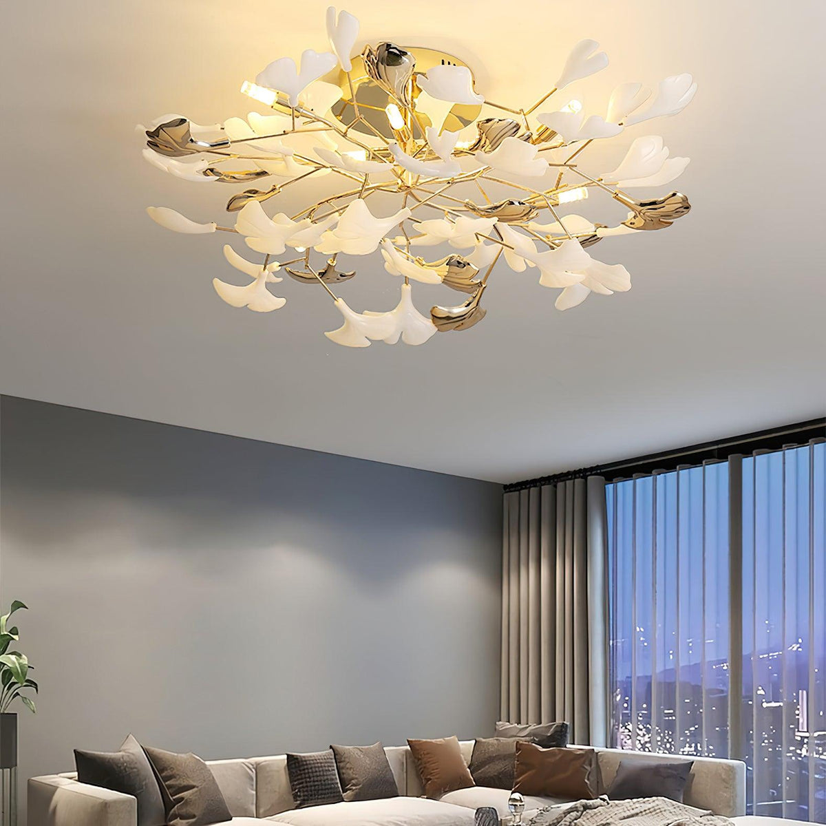 Gingko Rotating Flush Mount – Ambient Illumination in Luxury Interior Setting View 8