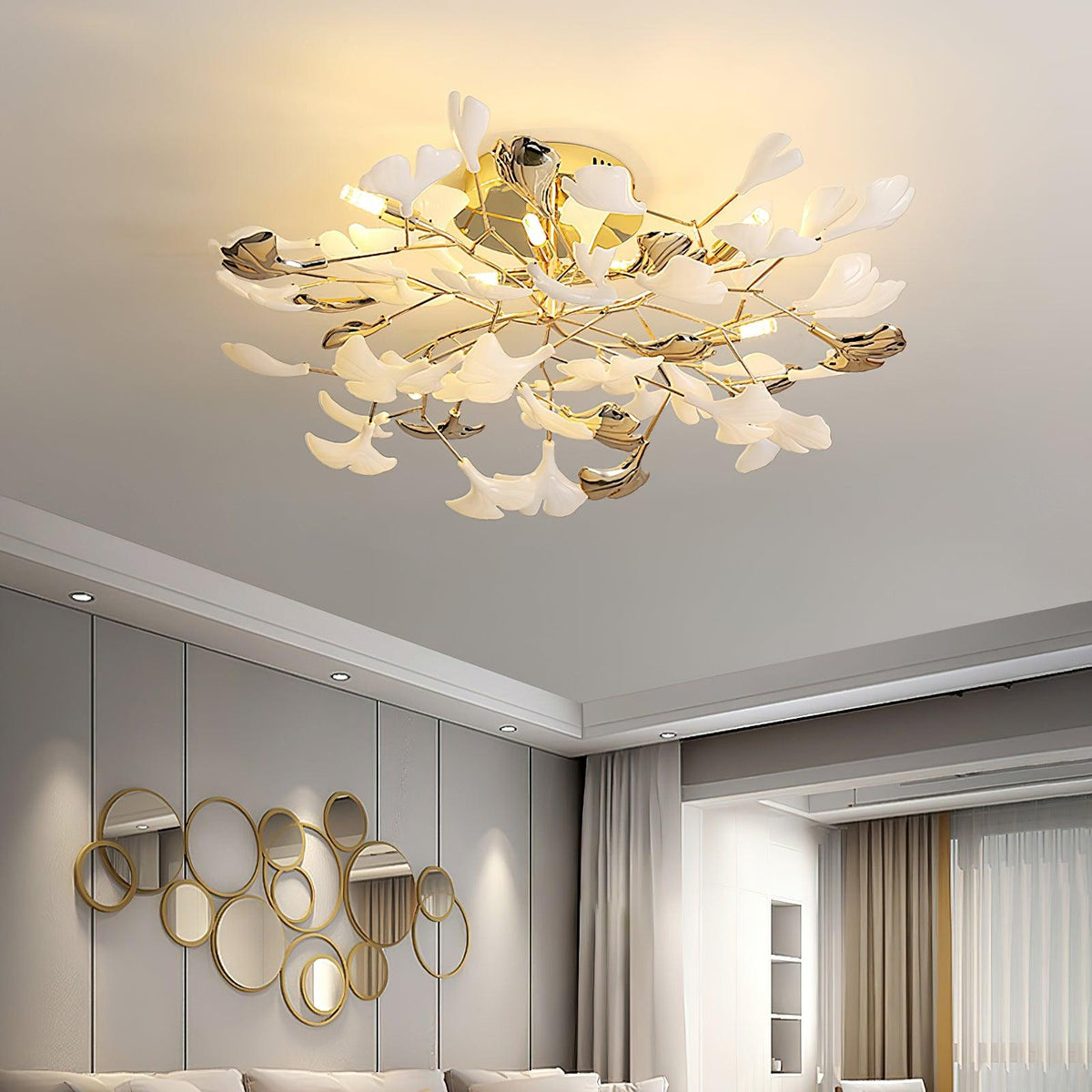 Gingko Rotating Flush Mount – Ambient Illumination in Luxury Interior Setting View 10