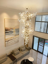 Gingko Curated Solid Brass Chandelier – full fixture elevation view
