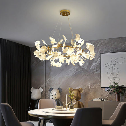 Gingko Curated Hand-Thrown Ceramic Chandelier