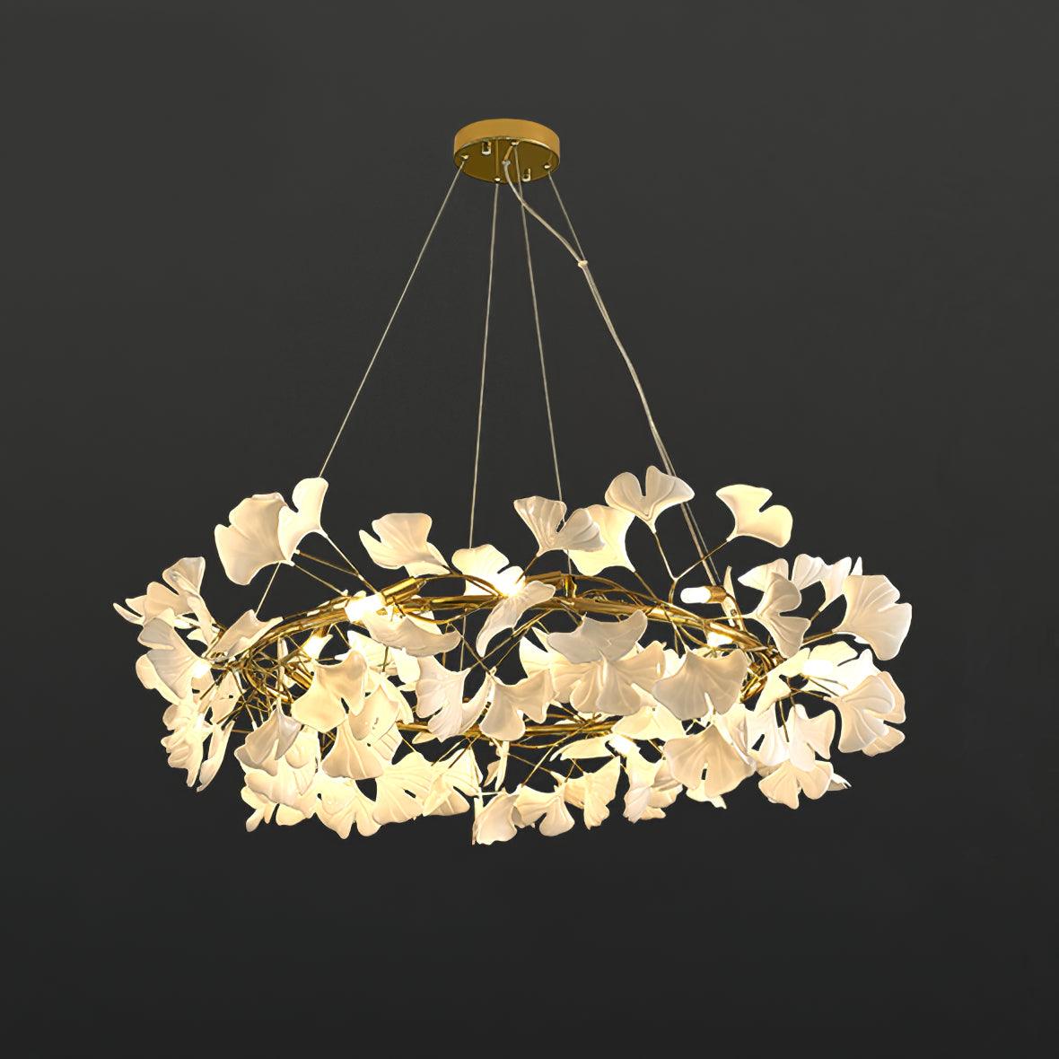 Gingko Curated Hand-Thrown Ceramic Chandelier – ∅ 49.2 x H 11.8  125cm x H 30cm finish configuration