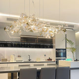 Gingko Curated Hand-Thrown Ceramic Chandelier – full fixture elevation view