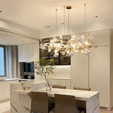 Gingko Curated Hand-Thrown Ceramic Chandelier – side angled contour profile