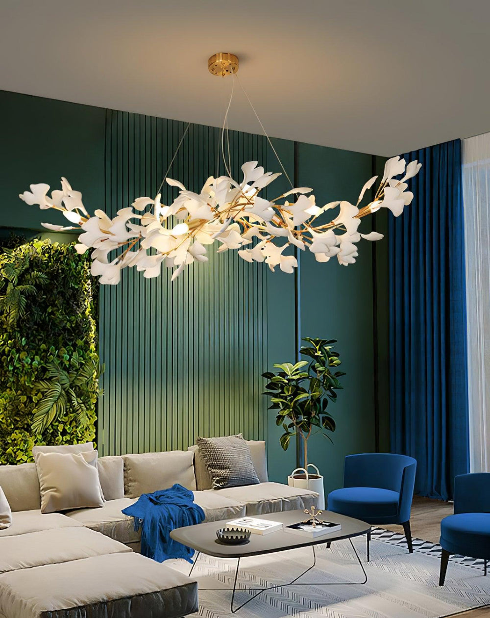 Gingko Curated Hand-Thrown Ceramic Chandelier