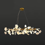 Gingko Branch Curated Solid Brass Chandelier – L 59 x W 11.8  L 150cm x W 30cm finish configuration