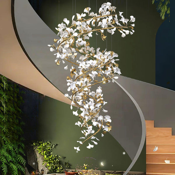 Gingko Curated Hand-Thrown Ceramic Chandelier