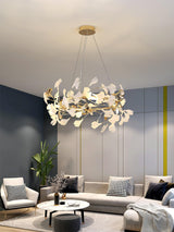 Gingko Curated Hand-Thrown Ceramic Chandelier – macro detail view #1
