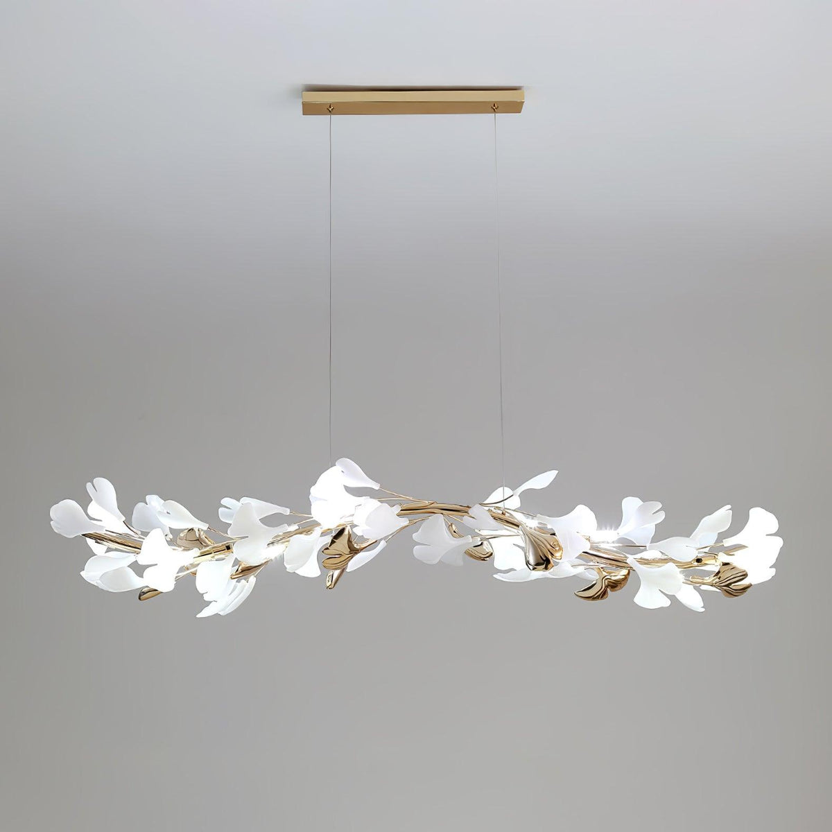 Gingko Curated Hand-Thrown Ceramic Chandelier – structural canopy joint detail #1