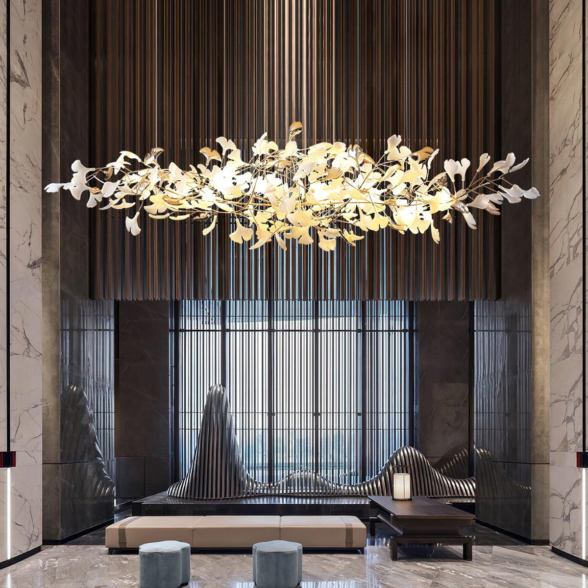 Ginkgo Cloud Chandelier – Ambient Illumination in Luxury Interior Setting View 7