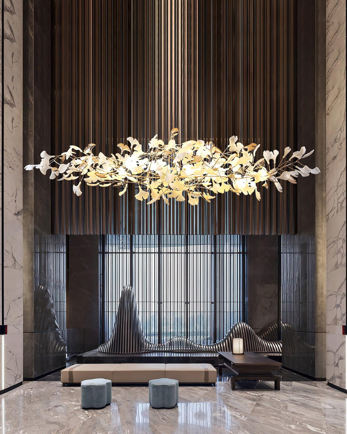 Ginkgo Cloud Chandelier – Ambient Illumination in Luxury Interior Setting View 10