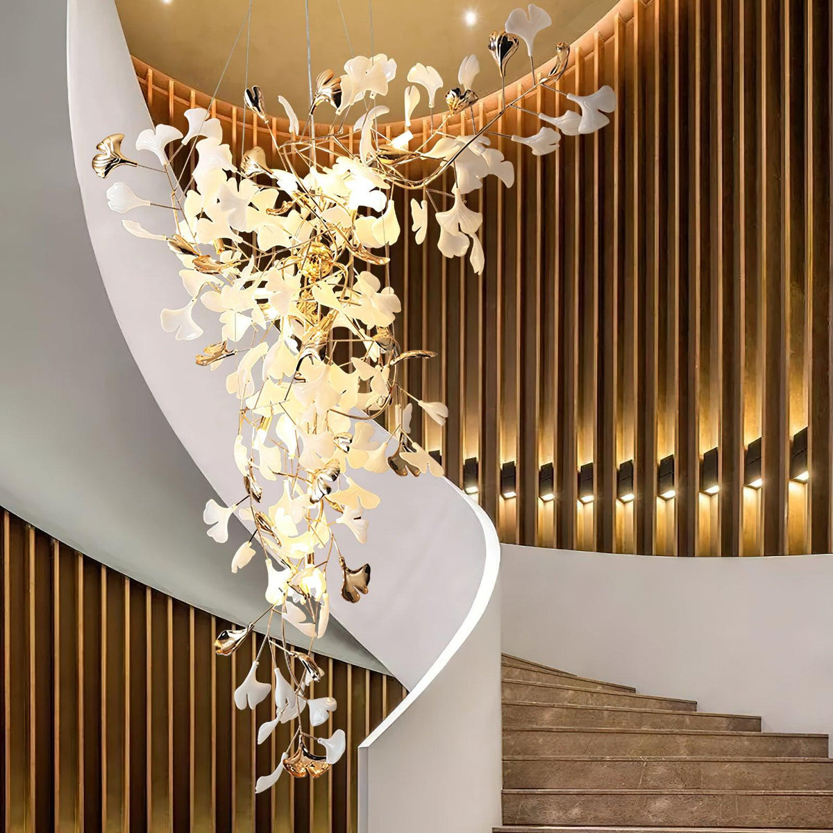 Ginkgo Vine Chandelier – Handcrafted Material Texture and Detail View