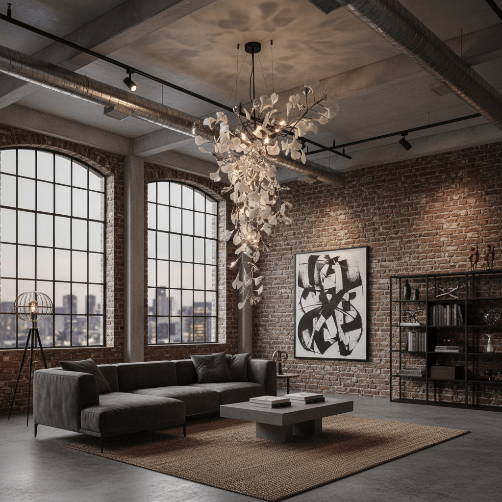 Ginkgo Vine Chandelier – Ambient Illumination in Luxury Interior Setting View 11