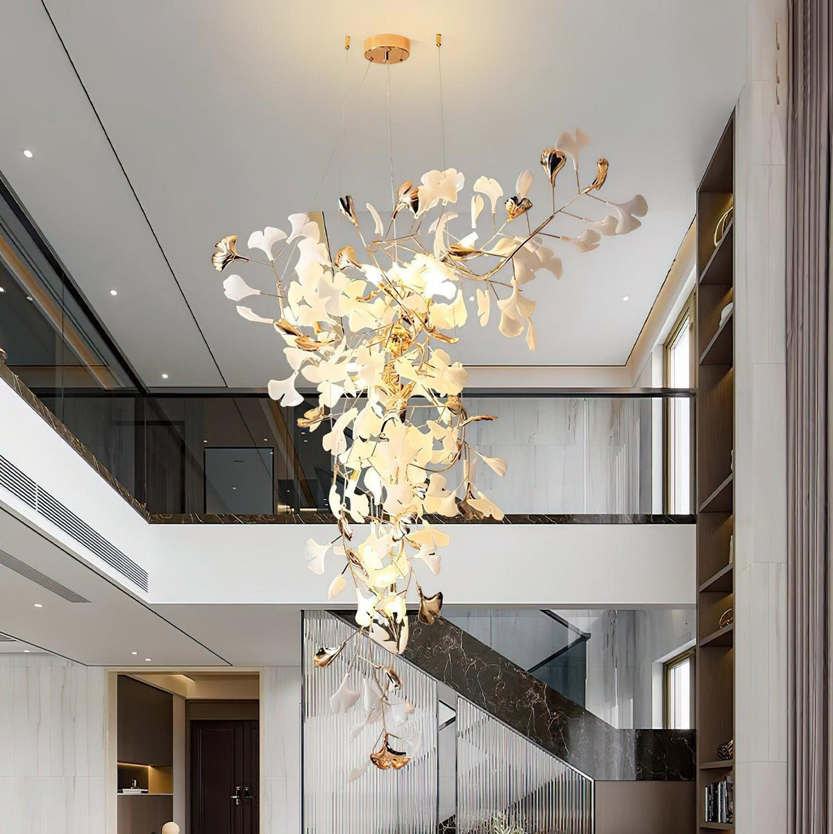 Ginkgo Vine Chandelier – Ambient Illumination in Luxury Interior Setting View 9