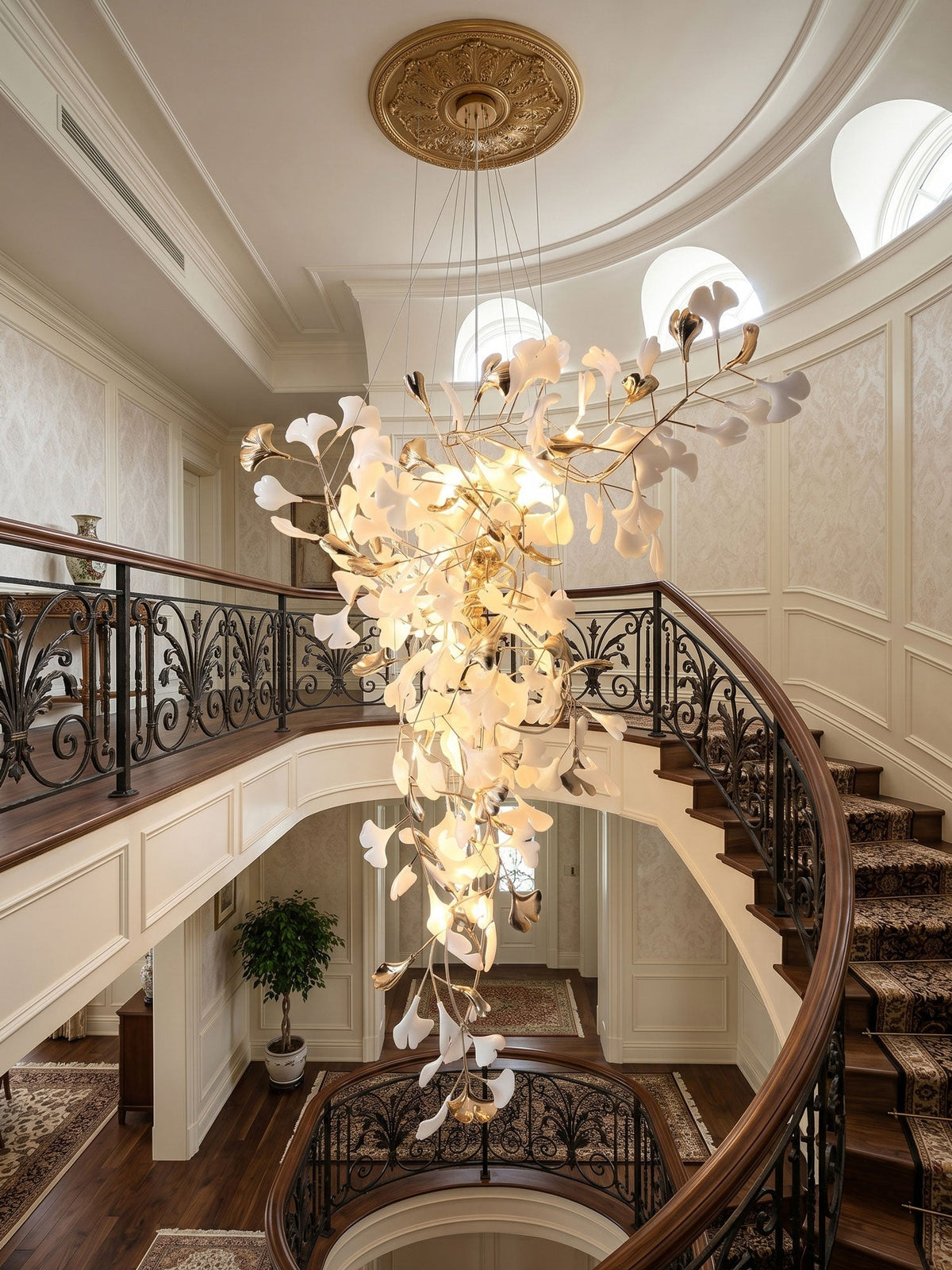 Ginkgo Vine Chandelier – Ambient Illumination in Luxury Interior Setting View 3
