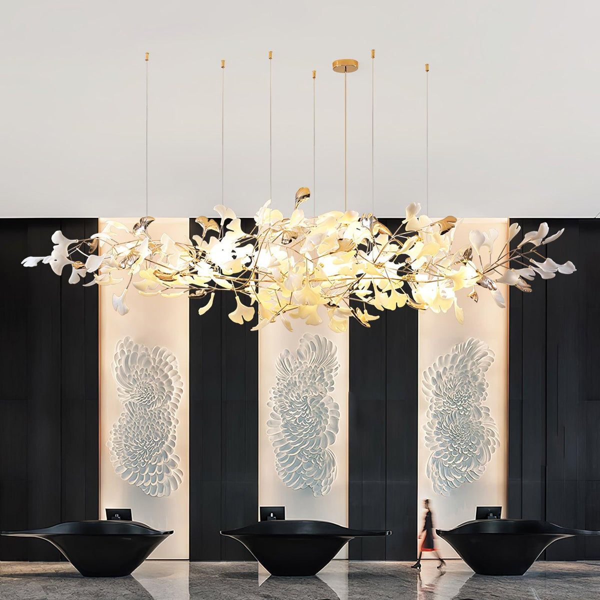 Ginkgo Cloud Chandelier – Handcrafted Material Texture and Detail View