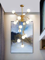 Caroline Curated Mouth-Blown Frosted Glass Chand – structural canopy joint detail