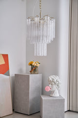 Giselle Glass Curated Mouth-Blown Frosted Glass – full fixture elevation view