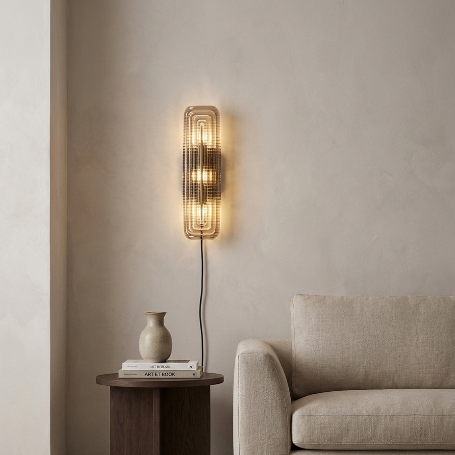 Glacium Plug-in Cast Glass Sconce – dimensional scale reference
