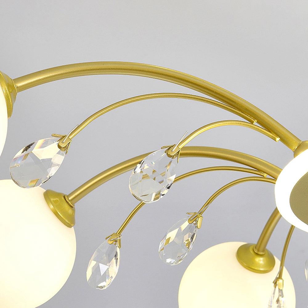Glamorous Glass Raindrop Chandeliers Curated Mou – unlit natural material contrast