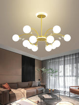 Mouth-Blown Frosted Glass craftsmanship detail on Glamorous Glass Raindrop Chandeliers Curated Mou
