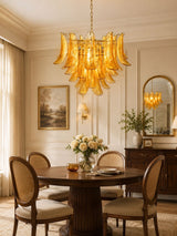 Murano Glass Leaf Chandelier – Ambient Illumination in Luxury Interior Setting View 9