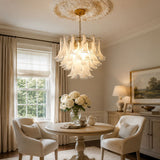 Murano Glass Leaf Chandelier – Ambient Illumination in Luxury Interior Setting View 13