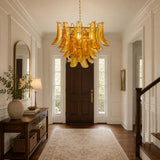 Murano Glass Leaf Chandelier – Ambient Illumination in Luxury Interior Setting View 10