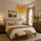 Murano Glass Leaf Chandelier – Ambient Illumination in Luxury Interior Setting View 4
