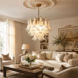 Murano Glass Leaf Chandelier – Ambient Illumination in Luxury Interior Setting View 6