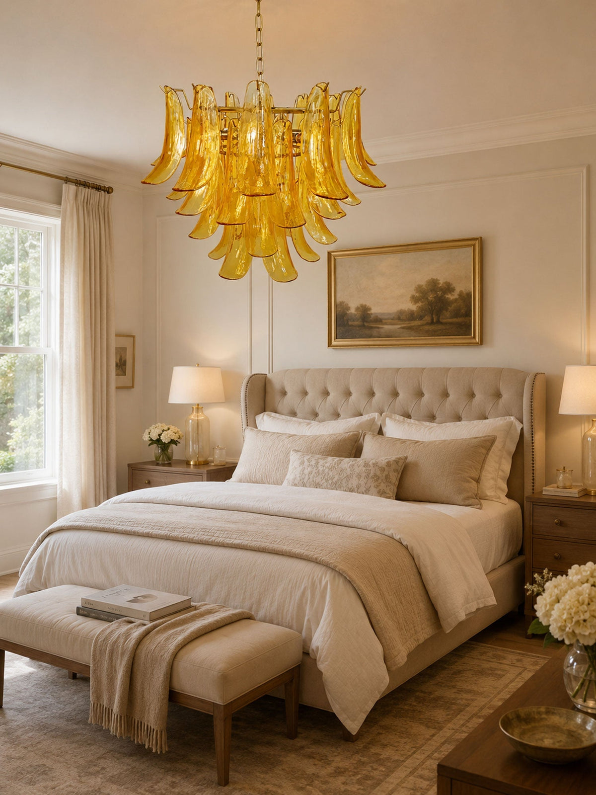 Murano Glass Leaf Chandelier – Ambient Illumination in Luxury Interior Setting View 15
