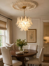 Murano Glass Leaf Chandelier – Ambient Illumination in Luxury Interior Setting View 11