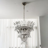 Glass Palmette Chandelier – Ambient Illumination in Luxury Interior Setting View 16