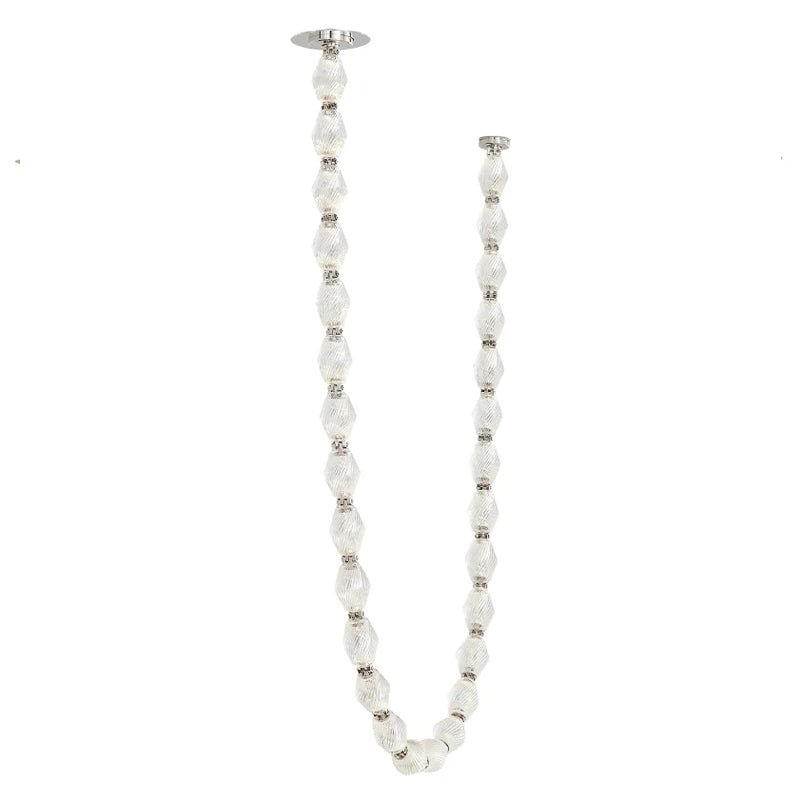 Riviere Chain Curated Mouth-Blown Frosted Glass – side angled contour profile #1