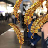 Pluma Sculptural Feather Chandelier – full fixture elevation view