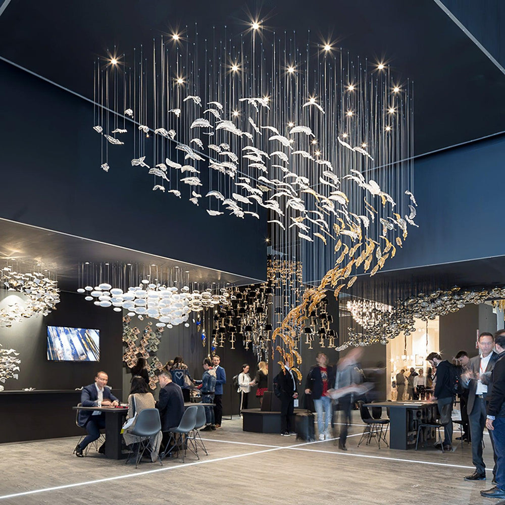 Pluma Sculptural Feather Chandelier