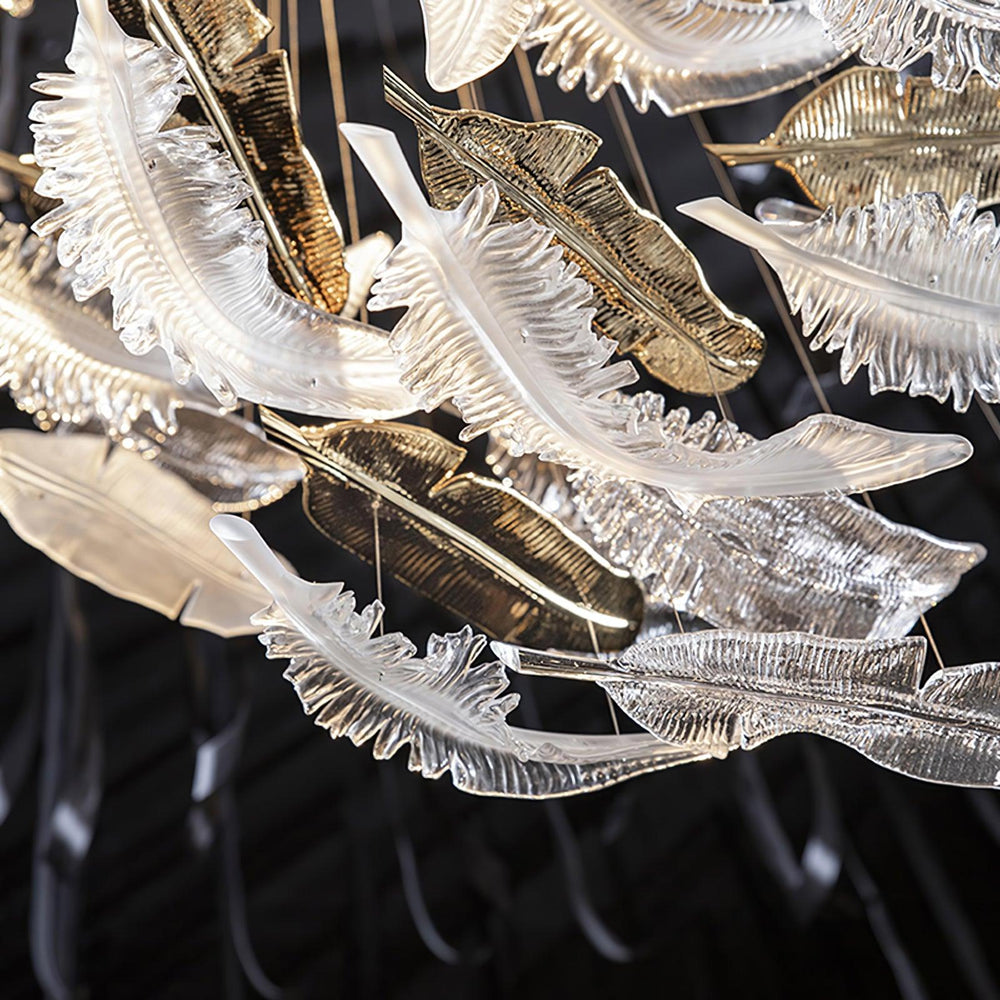 Pluma Sculptural Feather Chandelier