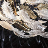 Pluma Sculptural Feather Chandelier – macro detail view