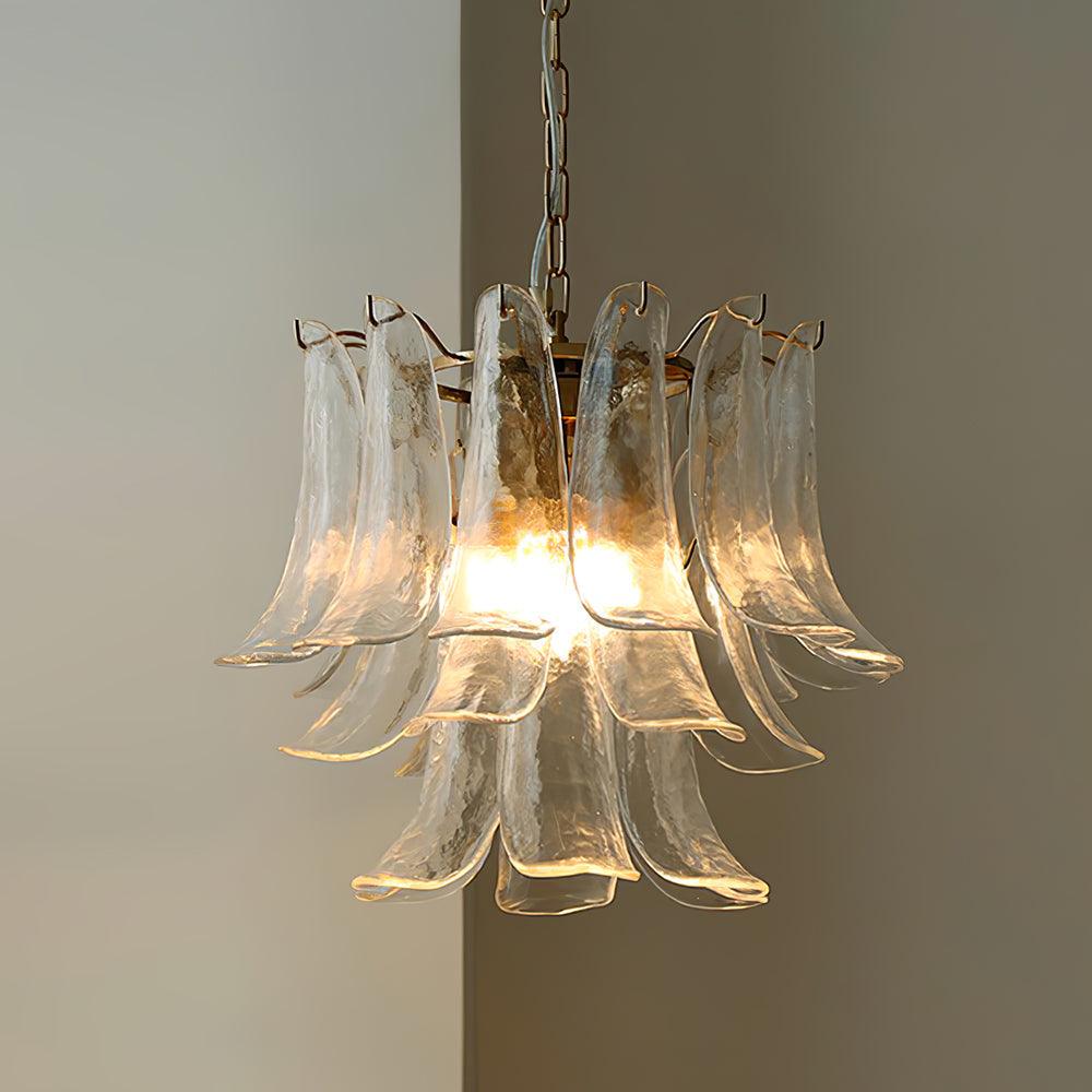 Murano Glass Leaf Chandelier – Ambient Illumination in Luxury Interior Setting View 16