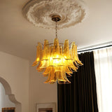 Murano Glass Leaf Chandelier – Ambient Illumination in Luxury Interior Setting View 31