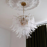 Murano Glass Leaf Chandelier – Ambient Illumination in Luxury Interior Setting View 44