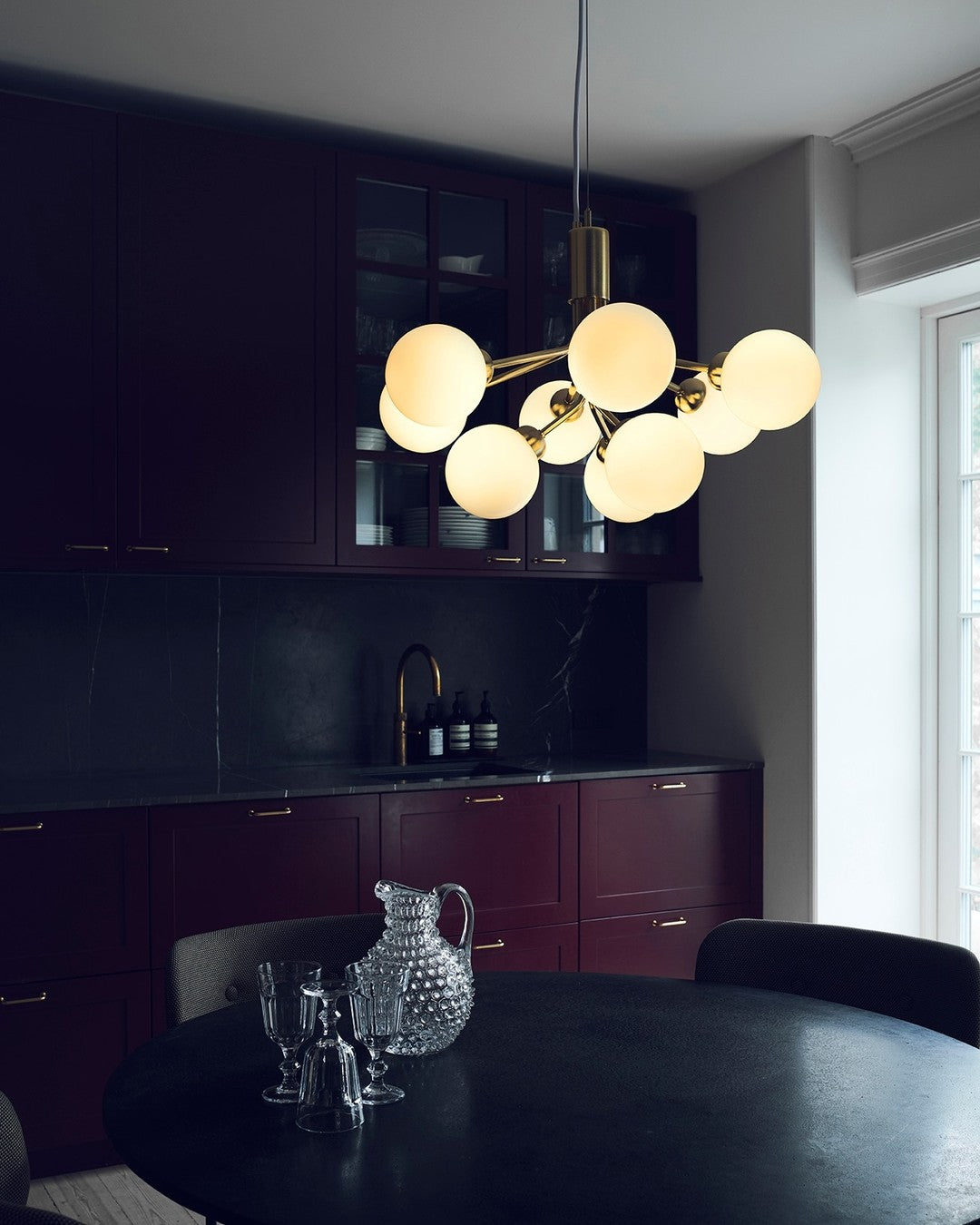 Glass Sphere Cluster Chandelier – Ambient Illumination in Luxury Interior Setting View 5